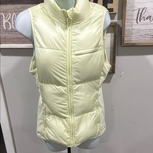 Fabletics Light Yellow Puffer Vest